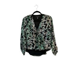 White House, black market petite burnout velvet top